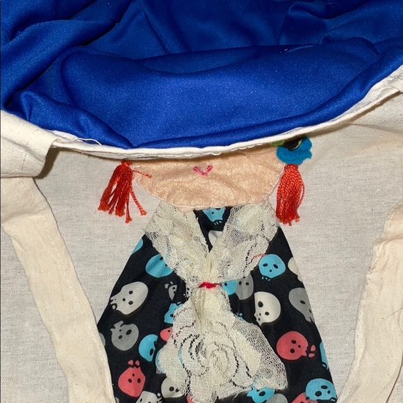 Handmade in Mexico Frida tote lined blue fabric - Picture 2 of 2